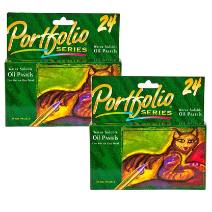 Portfolio Series Oil Pastels 24 Per Box, 2 Boxes - Loomini