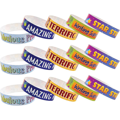 Positive Reinforcement Brag Bracelets, 10 Designs, 100 Per Pack, 3 Packs - Loomini