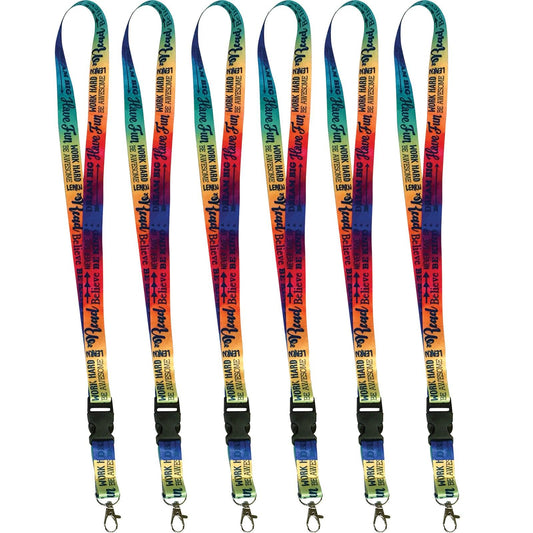 Positive Saying Watercolor Lanyard, Pack of 6 - Loomini