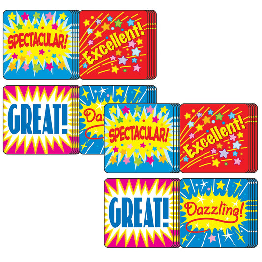 Positive Words Motivational Stickers, 120 Per Pack, 12 Packs - Loomini