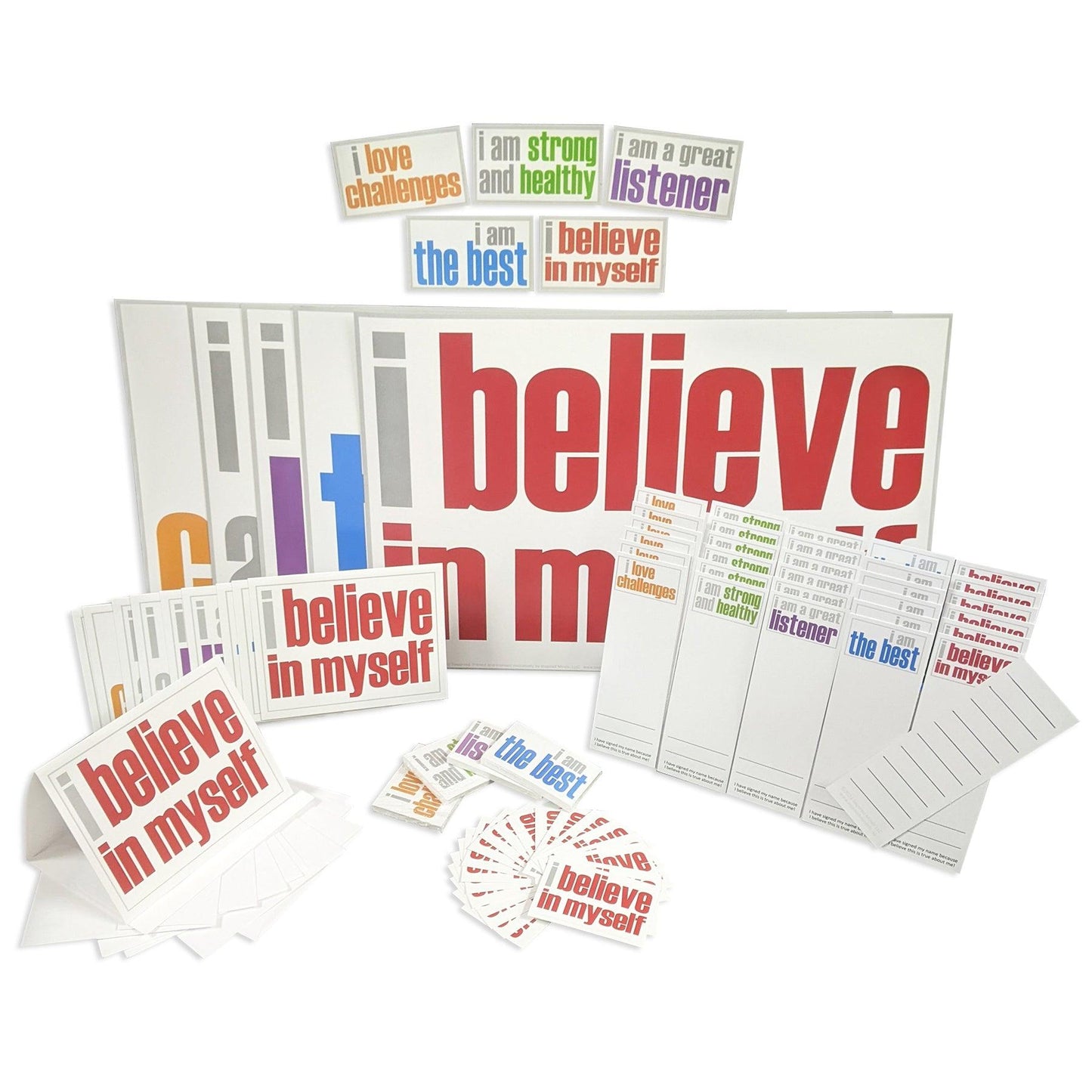 Positivity Ultra Booster Set, Posters, Magnets, Notes, Page Keepers, Note Cards, 150 Pieces - Loomini
