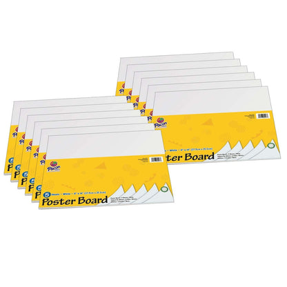 Poster Board, White, 11" x 14", 5 Sheets Per Pack, 12 Packs - Loomini