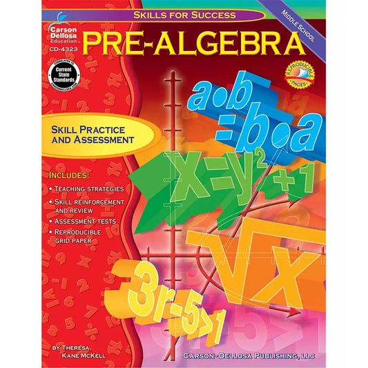 Pre-Algebra Resource Book, Grades 6-8, Paperback - Loomini
