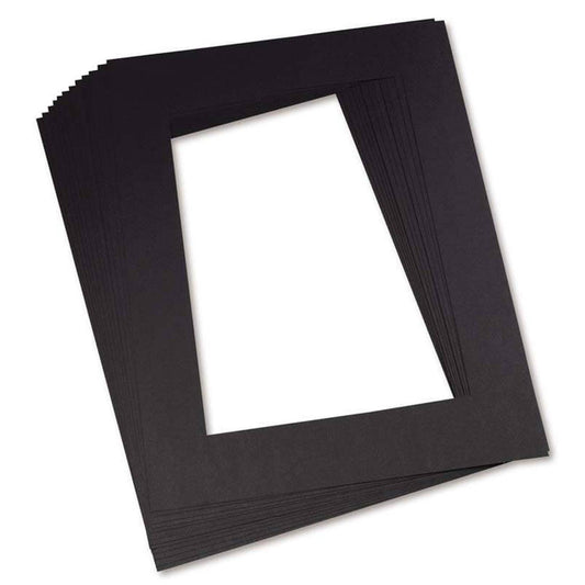 Pre-Cut Mat Frames, Black, 12" x 18", 12 Frames - Loomini