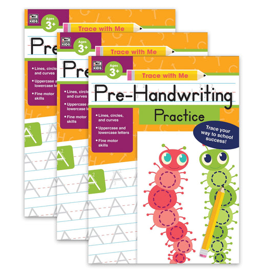 Pre-Handwriting Practice Activity Book, Grade Preschool-2, Pack of 3 - Loomini