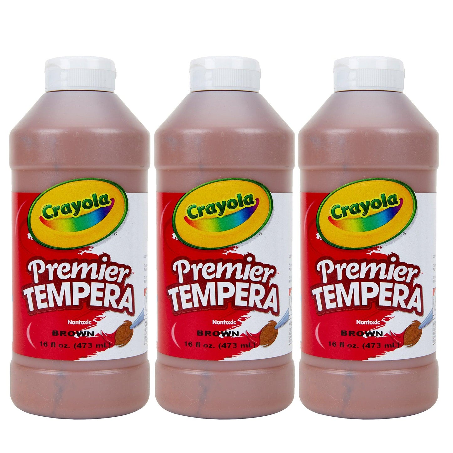 Premier Tempera Paint, 16 oz, Brown, Pack of 3 - Loomini