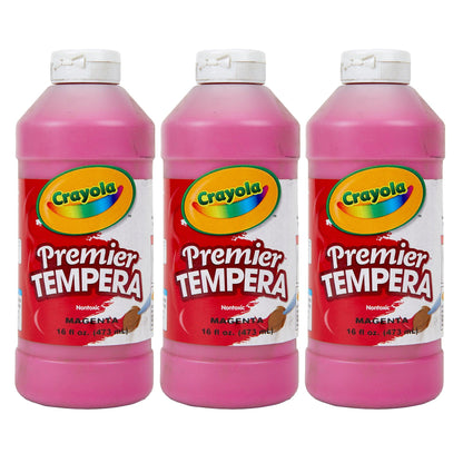 Premier Tempera Paint, 16 oz, Magenta, Pack of 3 - Loomini