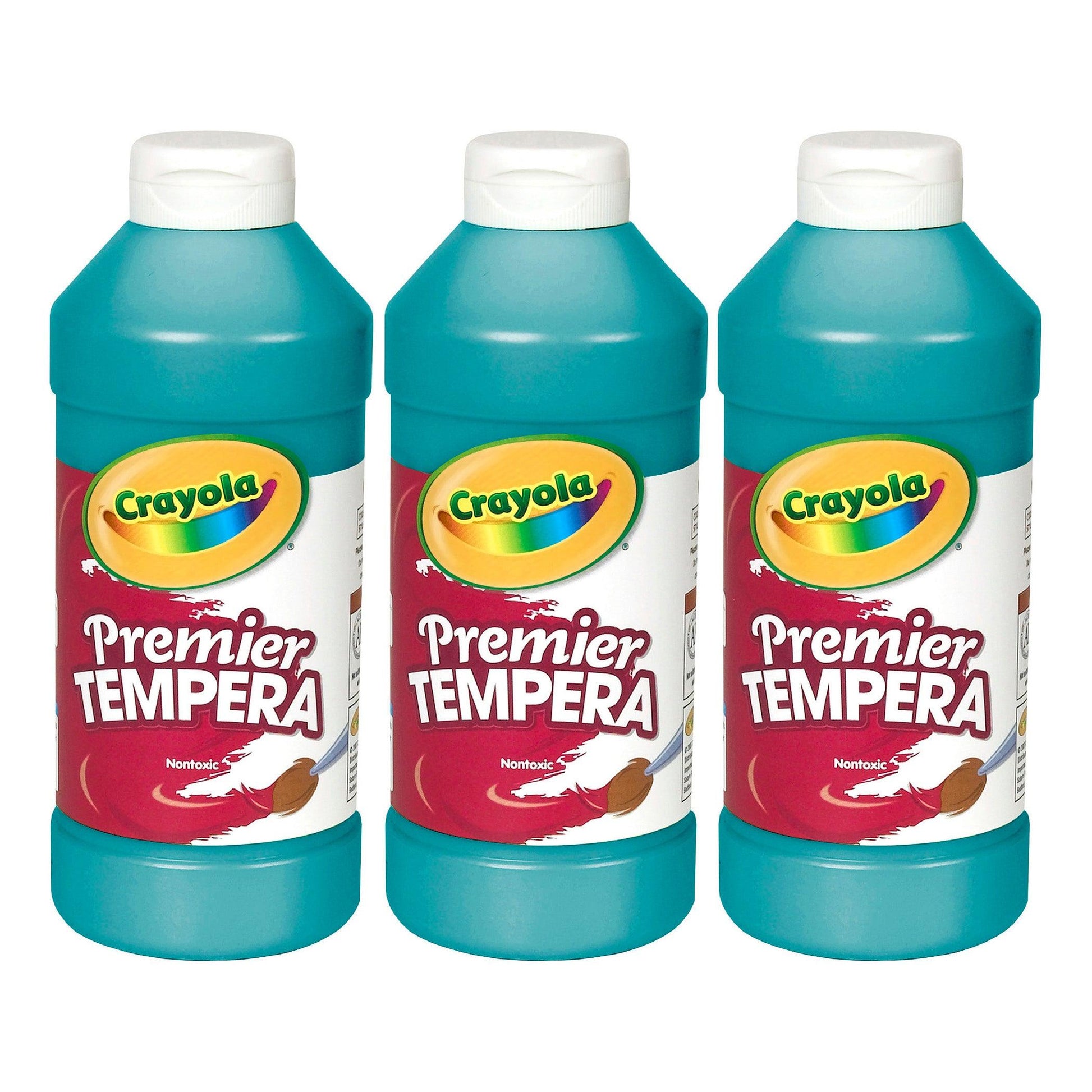 Premier Tempera Paint, 16 oz, Turquoise, Pack of 3 - Loomini