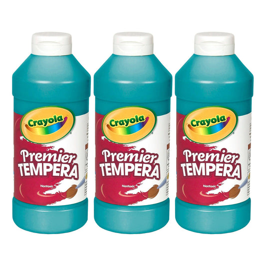 Premier Tempera Paint, 16 oz, Turquoise, Pack of 3 - Loomini