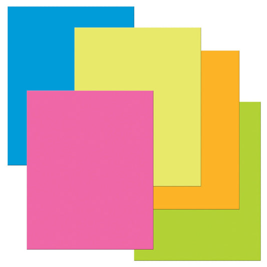 Premium Coated Poster Board, 5 Assorted Neon Colors, 22" x 28", 25 Sheets - Loomini