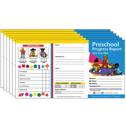 Preschool Progress Report (1 year olds), 10 Per Pack, 6 Packs - Loomini