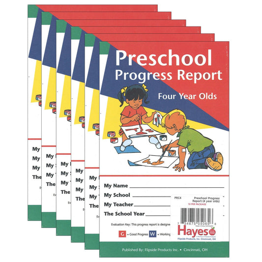 Preschool Progress Report, Four Year Olds, 10 Per Pack, 6 Packs - Loomini