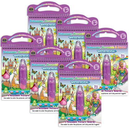 Princesses, Mermaids & Fairies Water Reveal Book, 6 Sets - Loomini