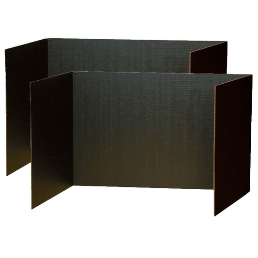 Privacy Boards, Black, 48" x 16", 4 Per Pack, 2 Packs - Loomini