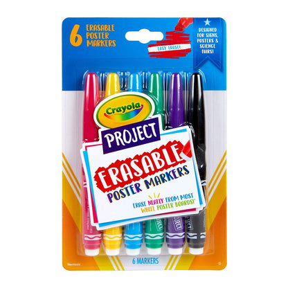 Project Erasable Poster Markers, Pack of 6 - Loomini