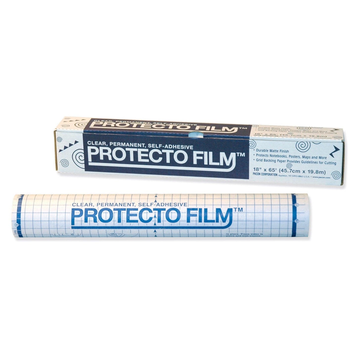 Protecto Film™, Clear, Non-Glare Plastic, Dispenser Box Included, 18" x 65', 1 Roll - Loomini