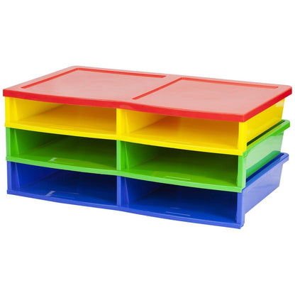 Quick Stack Literature Organizer, 6 Compartments, Classroom Colors - Loomini