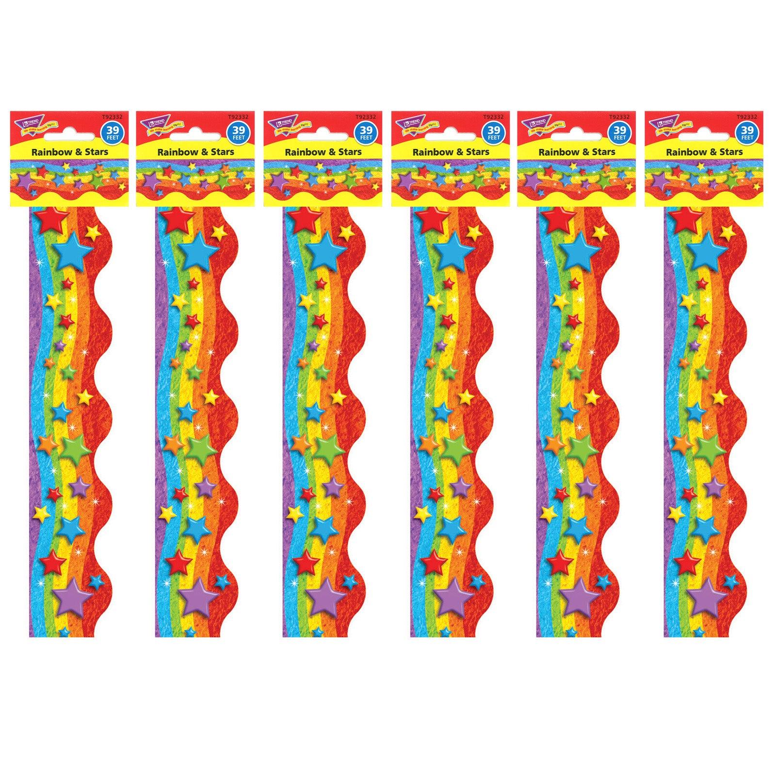 Rainbow & Stars Terrific Trimmers®, 39 Feet Per Pack, 6 Packs - Loomini