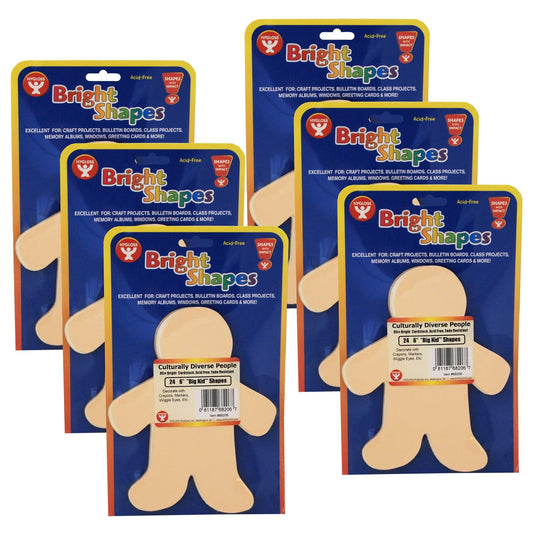 Rainbow Brights™ Family Cut-Outs, 6" Big Kid, 24 Per Pack, 6 Packs - Loomini