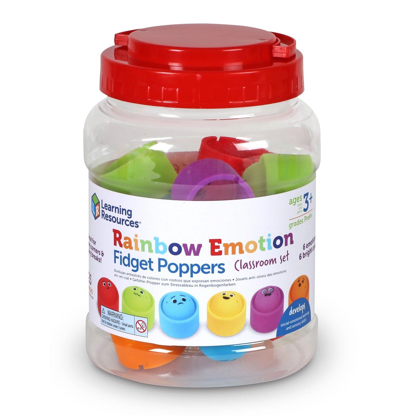 Rainbow Emotions Fidget Poppers Classroom Set - Loomini