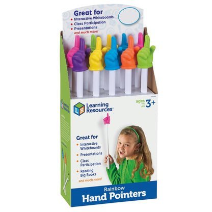 Rainbow Hand Pointers, 15", Pack of 10 - Loomini