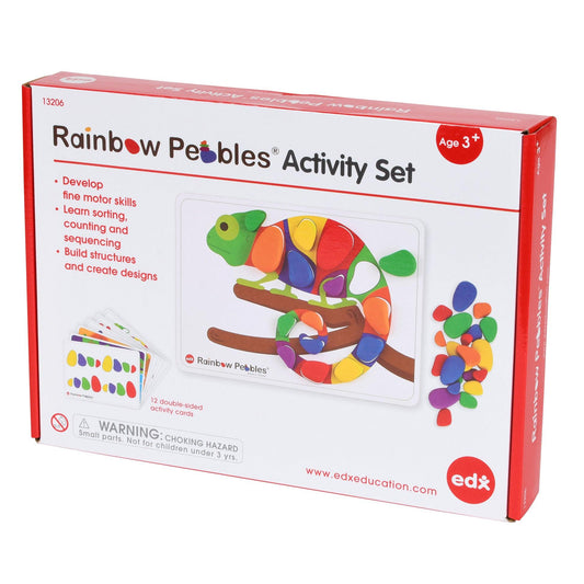 Rainbow Pebbles Activity Set - 48 Pebbles + 24 Activities - Loomini