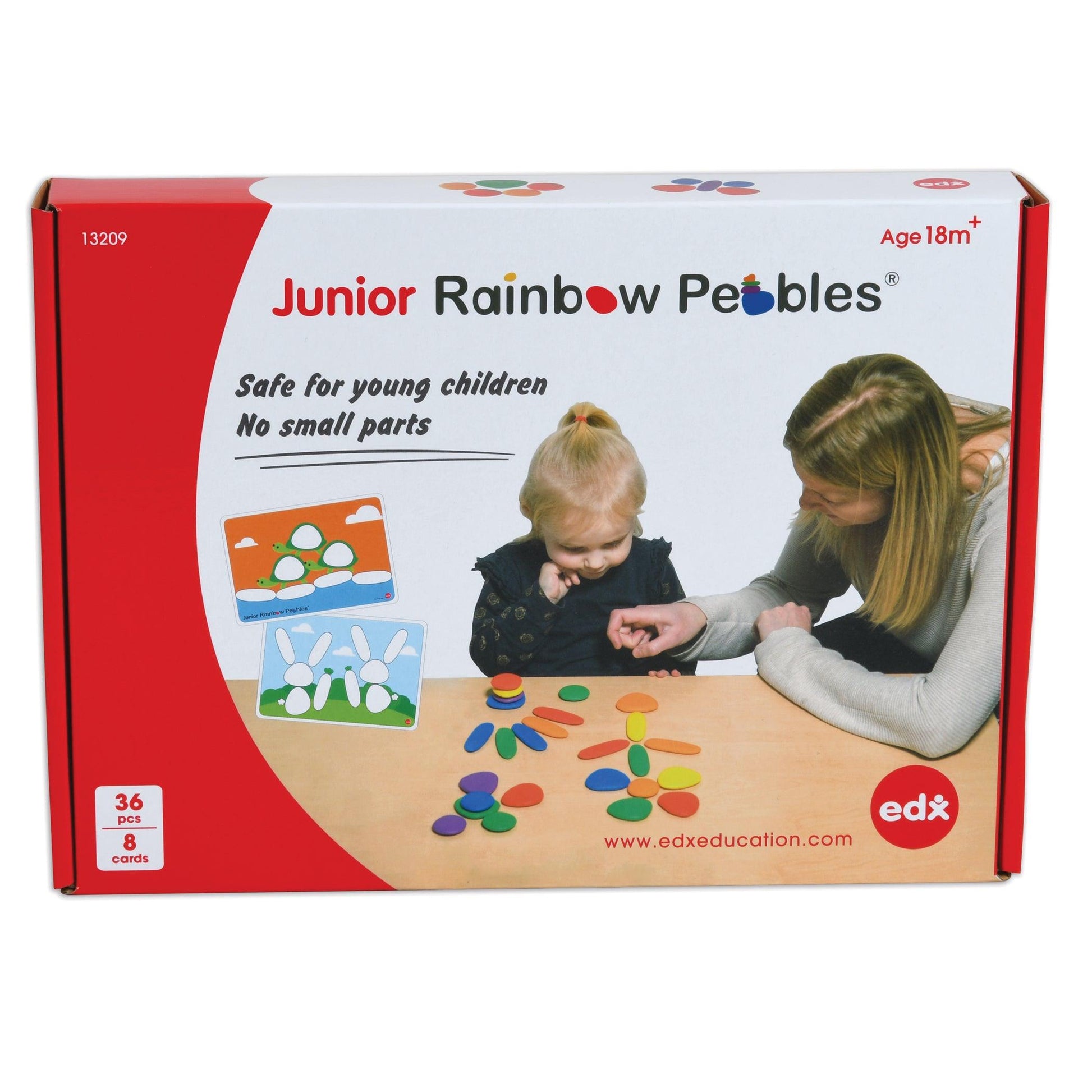 Rainbow Pebbles Activity Set - Junior - 36 Pebbles + 16 Activities - Ages 18m+ - Loomini