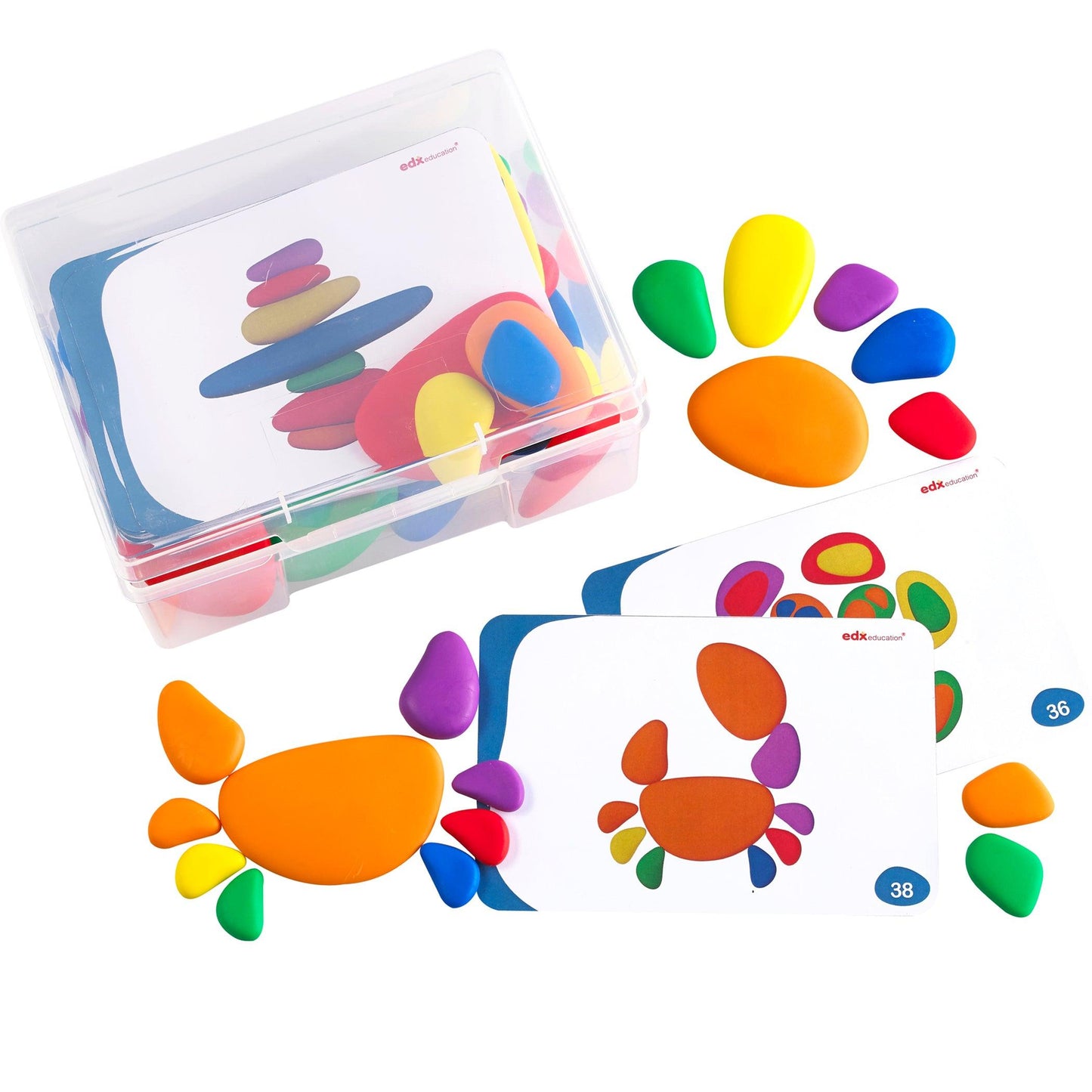 Rainbow Pebbles - Set of 36 + 40 Activities - Loomini