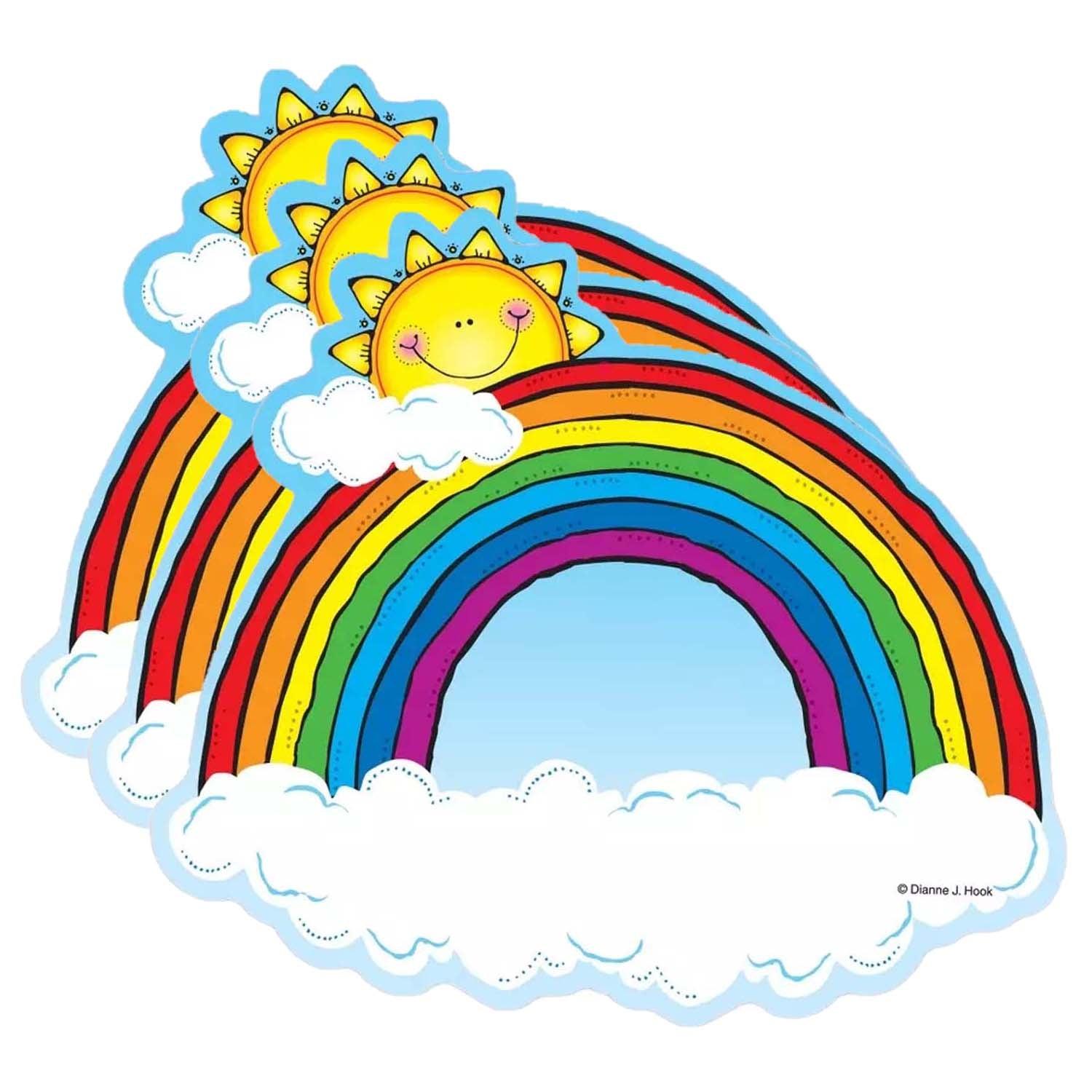 Rainbows Cut-Outs, 36 Per Pack, 3 Packs - Loomini