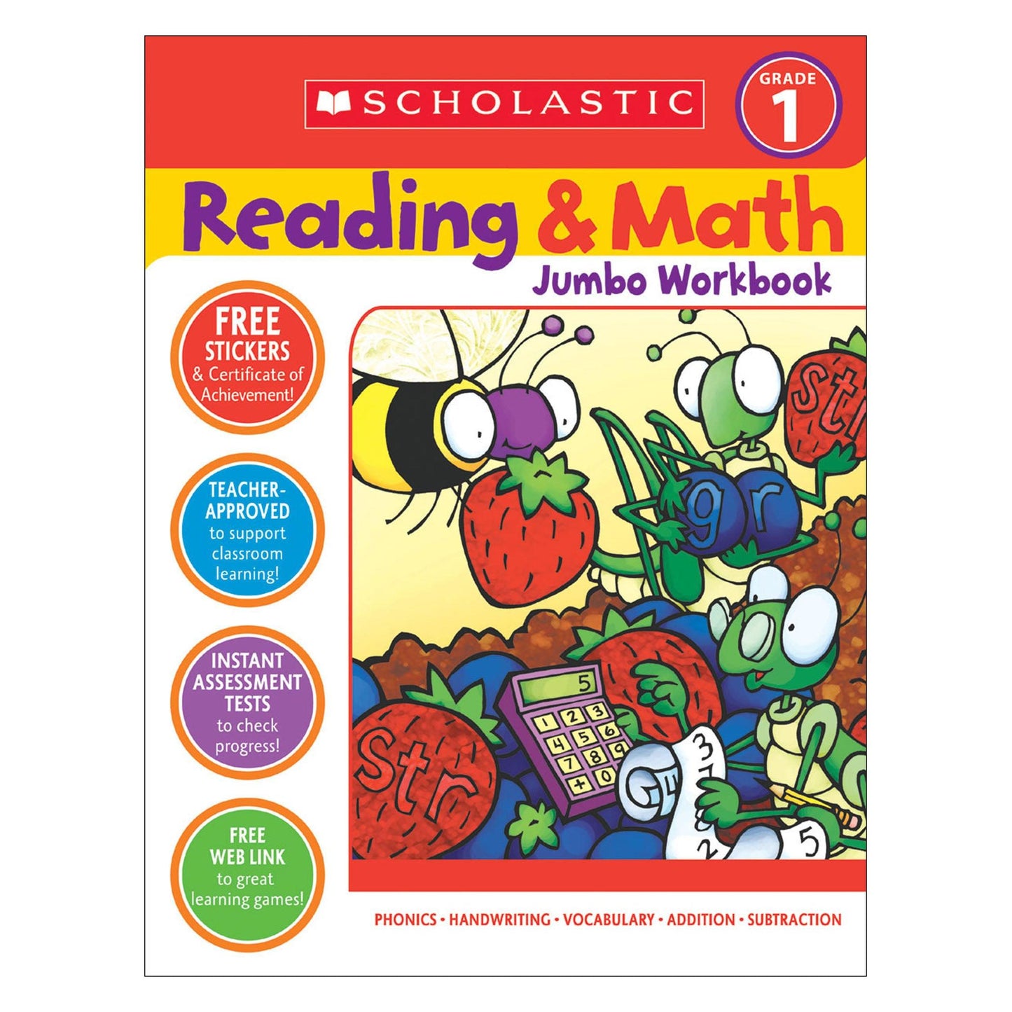 Reading & Math Jumbo Workbook: Grade 1 - Loomini