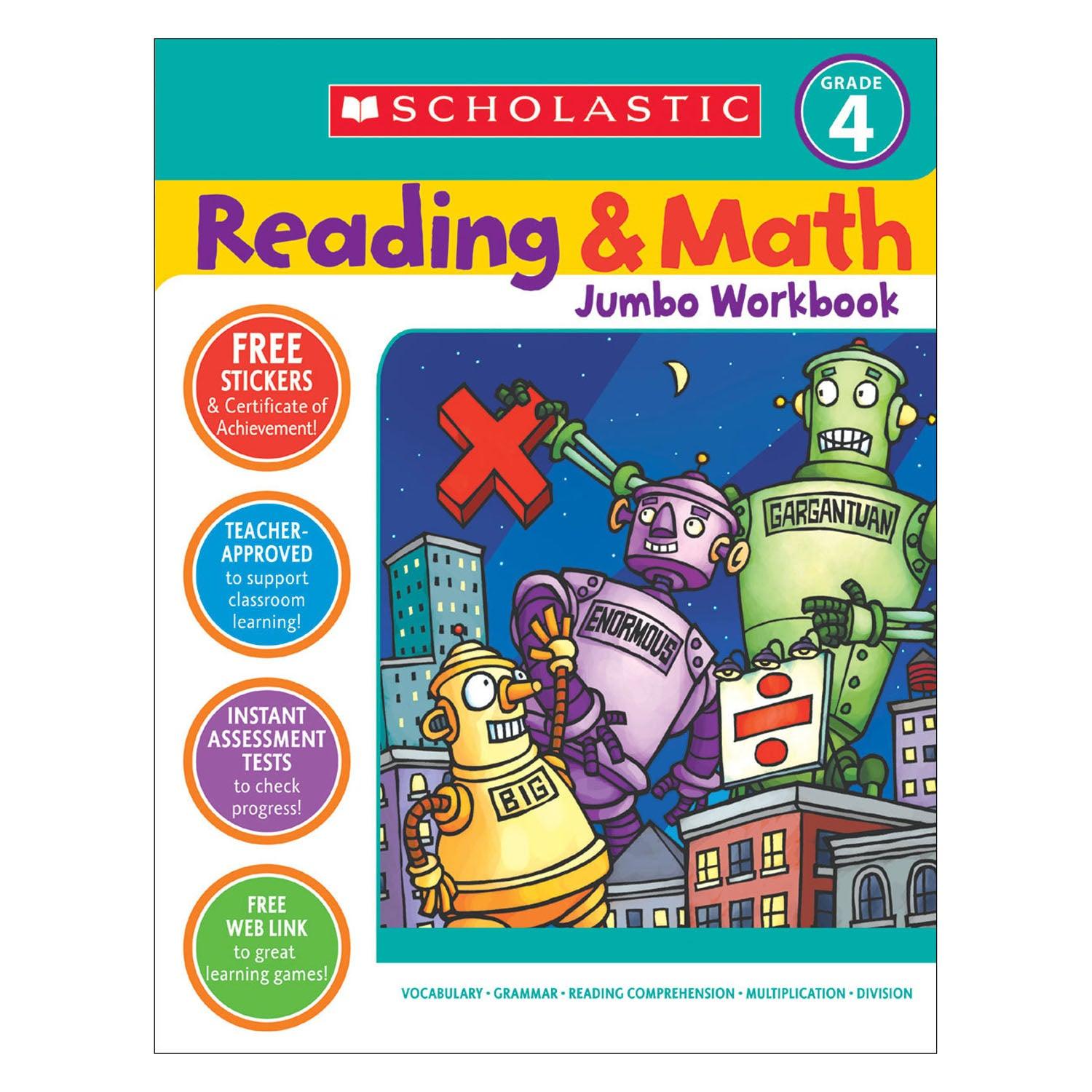 Reading & Math Jumbo Workbook: Grade 4 - Loomini