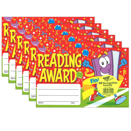 Reading Award Finish Line Recognition Awards, 30 Per Pack, 6 Packs - Loomini