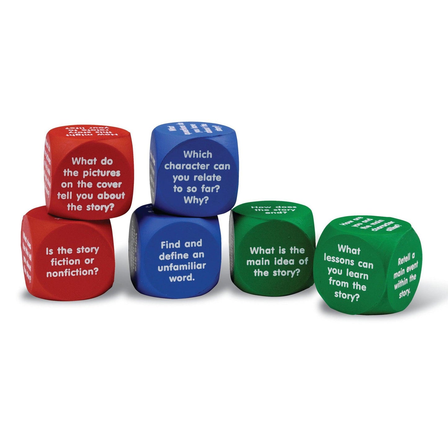 Reading Comprehension Cubes, 6/set - Loomini