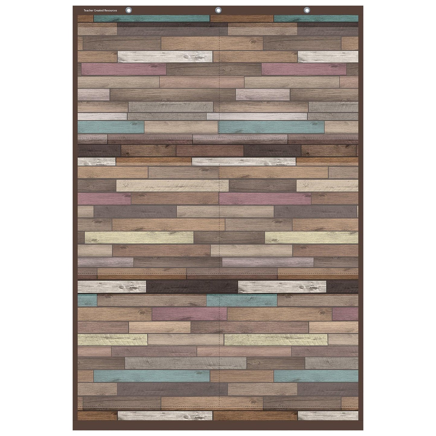 Reclaimed Wood Design Large 6 Pocket Chart, 26" x 38" - Loomini