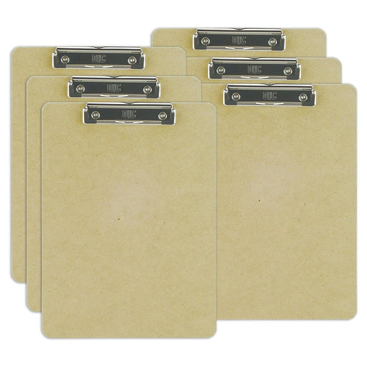 Recycled Clipboard, Letter Size, Wood, Low Profile Clip, Pack of 6 - Loomini