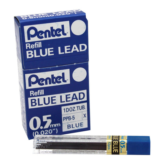 Refill Lead Blue (0.5mm) Fine, 12 Pieces Per Pack, 12 Packs - Loomini