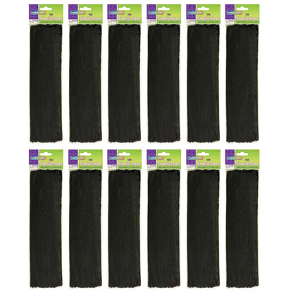 Regular Stems, Black, 12" x 4 mm, 100 Per Pack, 12 Packs - Loomini