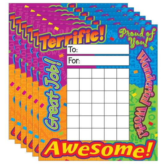 Reward Words Incentive Pad, 36 Sheets Per Pad, Pack of 6 - Loomini