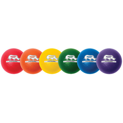 Rhino Skin® 8-Inch Low Bounce Dodgeball Set, Assorted Colors, Set of 6 - Loomini