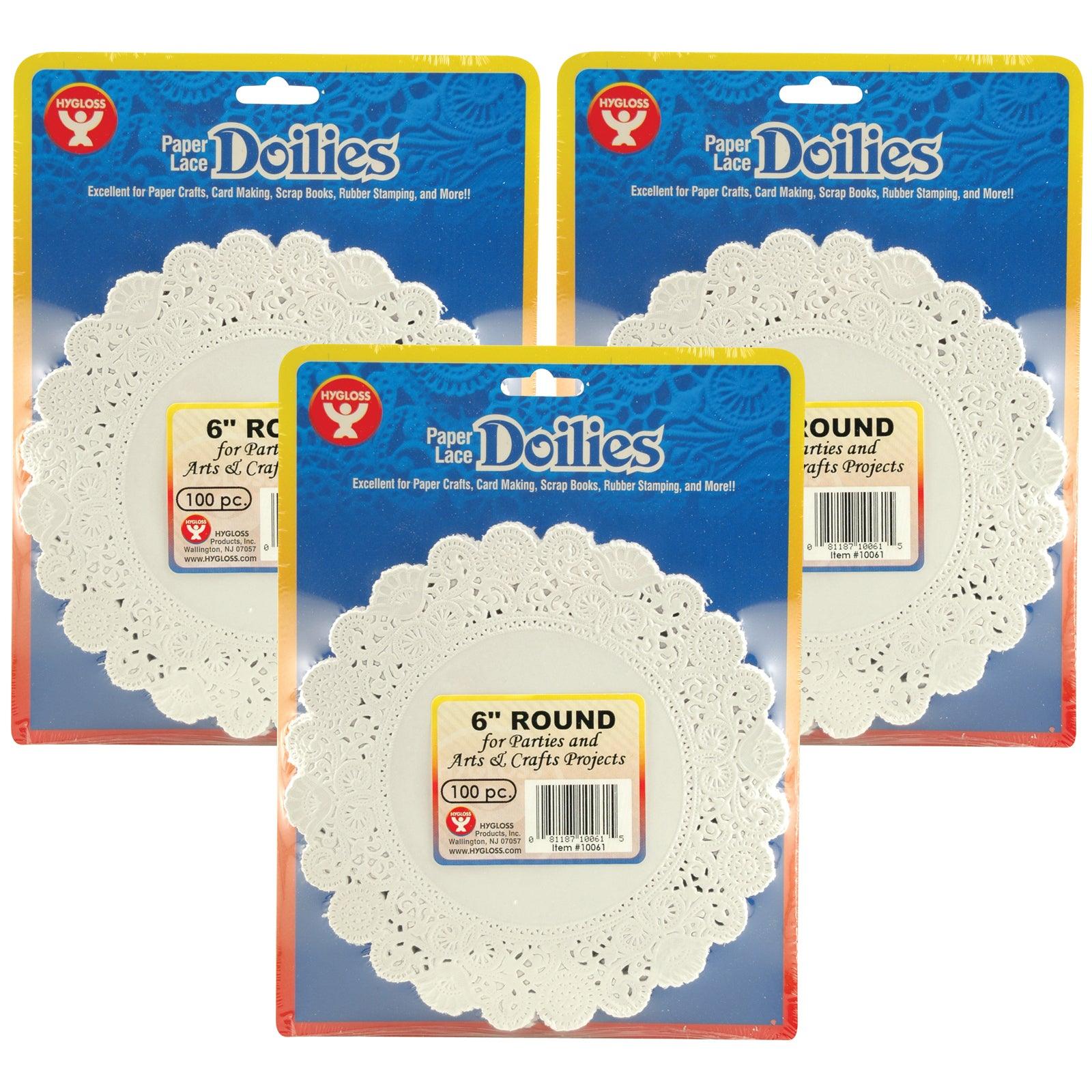 Round Paper Lace Doilies, White, 6", 100 Per Pack, 3 Packs - Loomini