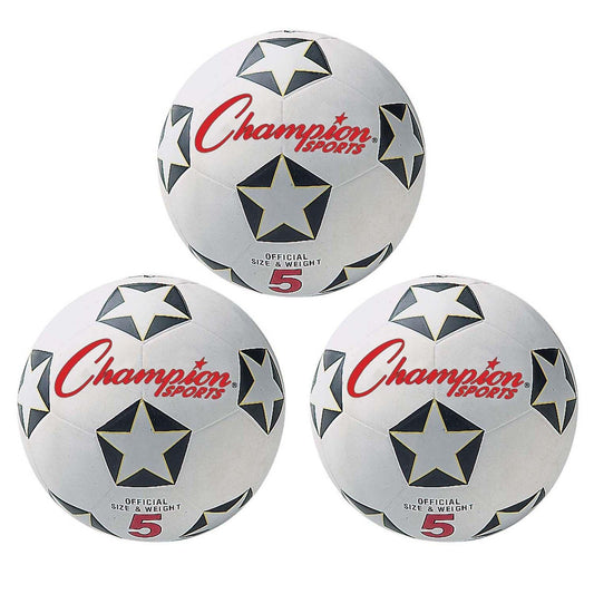 Rubber Soccer Ball Size 5, Pack of 3 - Loomini