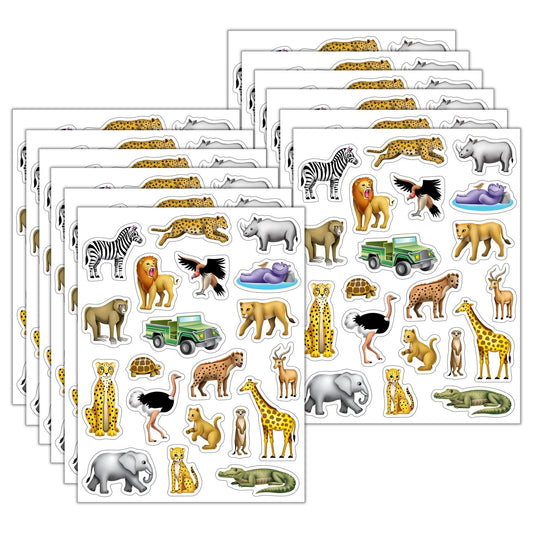 Safari Stickers, 120 Per Pack, 12 Packs - Loomini