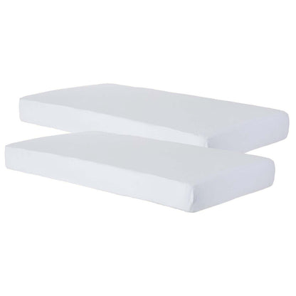 SafeFit™ Elastic Fitted Sheet, Compact-Size, White, Pack of 2 - Loomini