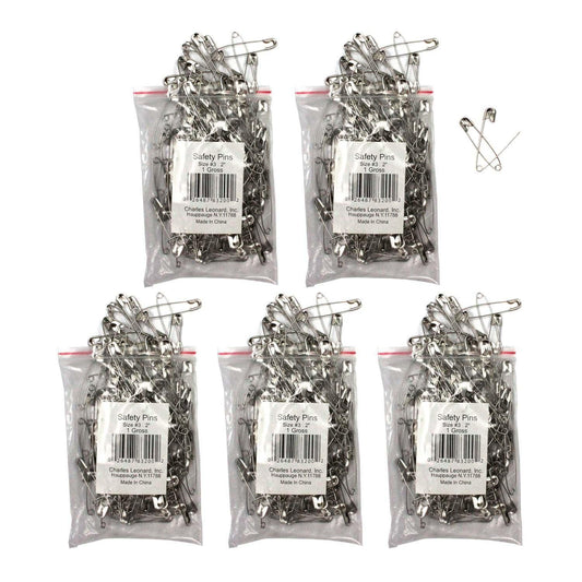Safety Pins 2", 144 Per Pack, 5 Packs - Loomini