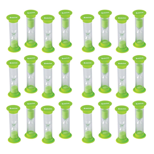 Sand Timer, Mini, 5 Minute, 4 Per Pack, 6 Packs - Loomini