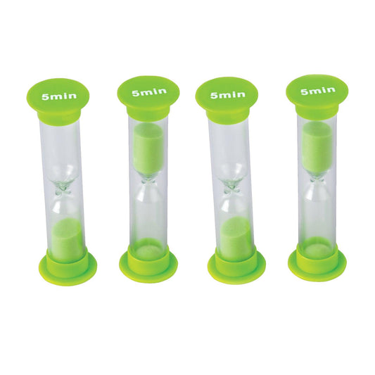 Sand Timers, Small, 5 Minute, 4 Per Pack, 6 Packs - Loomini