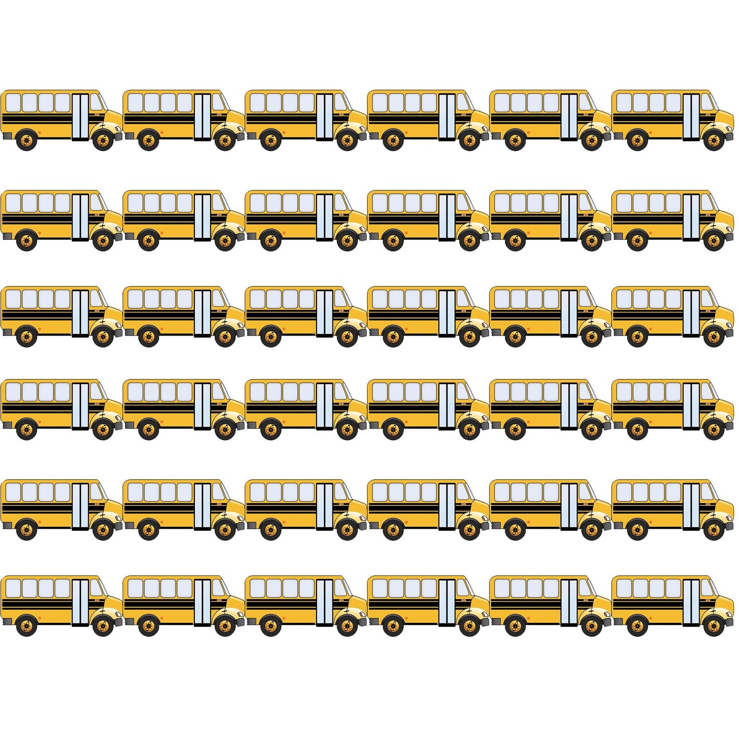School Bus Die Cut Border, 12 Strips/36 Feet Per Pack, 6 Packs - Loomini