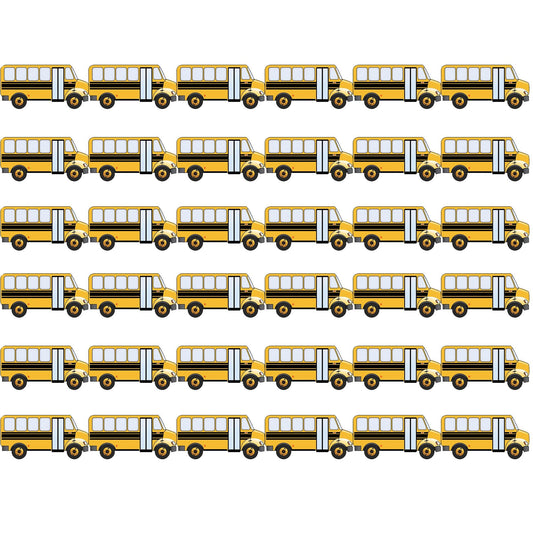 School Bus Die Cut Border, 12 Strips/36 Feet Per Pack, 6 Packs - Loomini