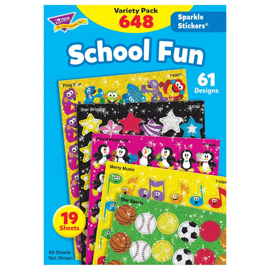 School Fun Sparkle Stickers® Variety Pack, 648 ct - Loomini