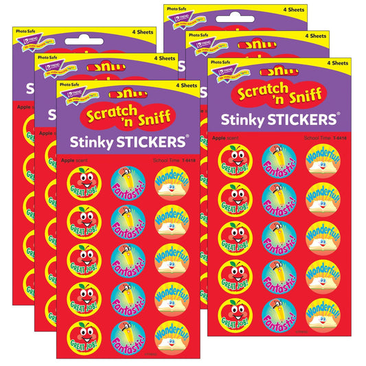 School Time/Apple Stinky Stickers®, 60 Per Pack, 6 Packs - Loomini